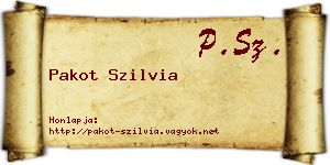 Pakot Szilvia névjegykártya